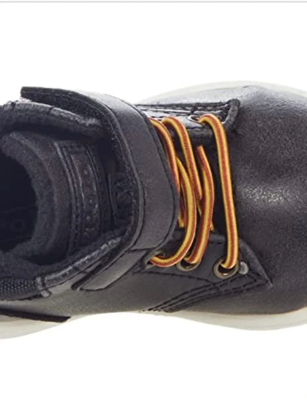 Ralph Lauren Black Kids High-Top Sneakers with Brown Accents